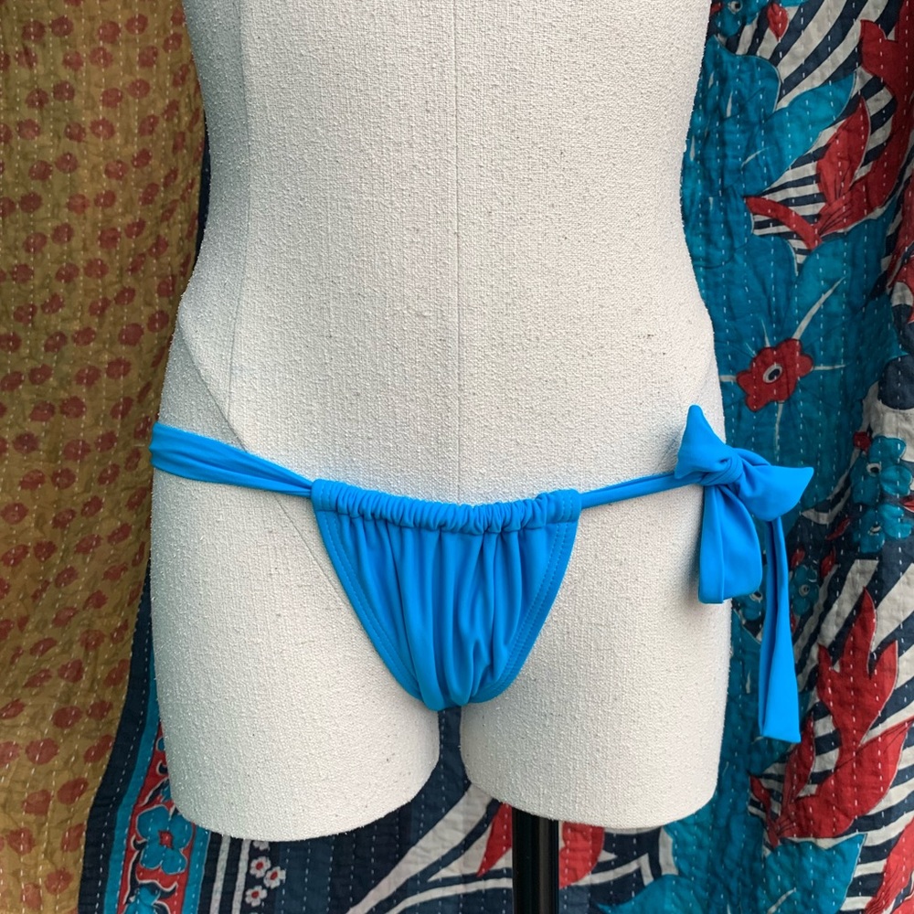 Blue Brazilian Bikini Bottoms